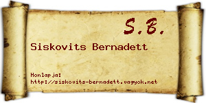 Siskovits Bernadett névjegykártya