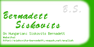 bernadett siskovits business card